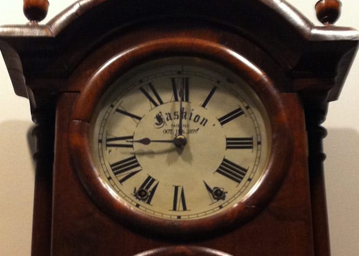 Photo of the face of a mantel clock